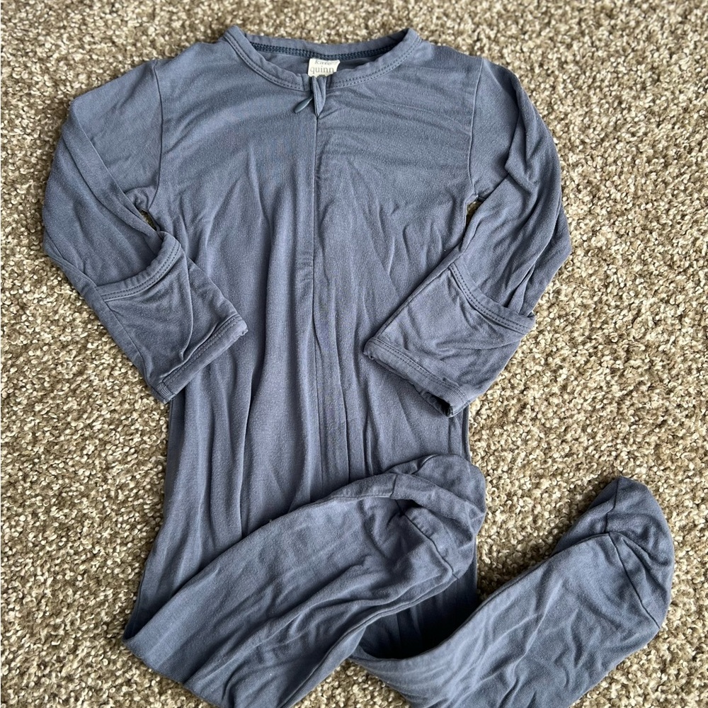 Kate Quinn Slate Long Sleeve Baby Onesie